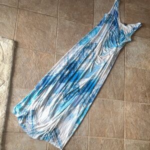Tommy Bahama Blue and White Printed Maxi Dress
